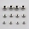 5/6/8mm Wholesale Cheap Oblate Silver Plated Spacer Beads Charm Jewelry Accessories Components Metal Beads For Necklace Bracelet