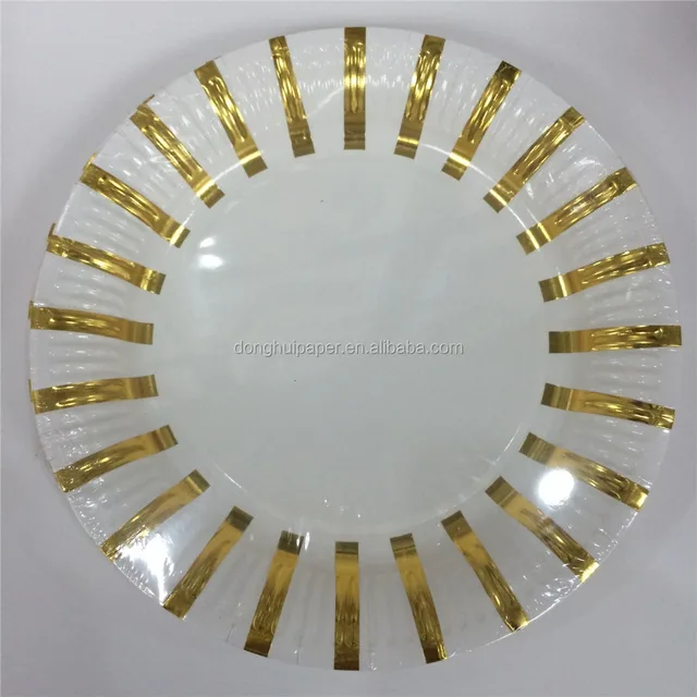 foil gold paper plate,9 inch foil gold color paper plate,gold