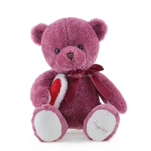 valentine gift plush toy custom stuffed teddy bear with heart