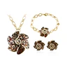 64054 hot sale women jewelry set, Five Petaled Flowers jewelry set, brazil gold Plated Wholesale Jewelry set
