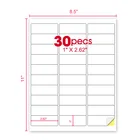 Hot Sale 100 Sheets/Bag Self Adhesive Sheets Laser Printer Labels A4 Paper Sticker 30 Labels/sheet