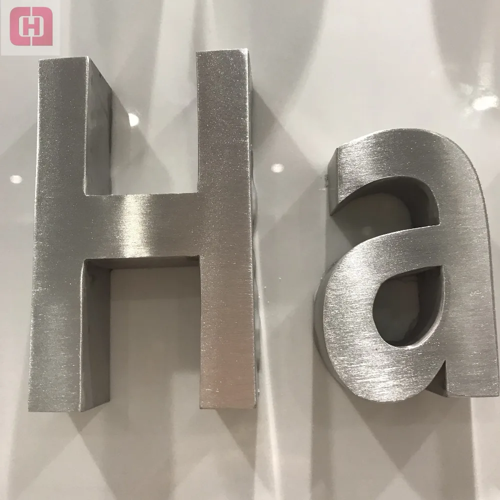 Wall Mounted Small Metal Letters Decorative Brushed Stainless