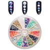 6 Colors Gradient Semi-circle Mermaid Flatback 3D Nail Art Pearl Rhinestone