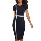 2019 Fashion Lady Career Pencil Short Sleeve Tight Dress Summer Bodycon Office Maxi Plus Size Work Women Dress