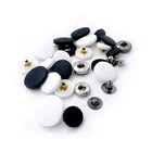Factory dyed nylon cap button 4 part custom spring button snaps