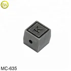 Double sided square custom engraved logo metal beads for bracelet