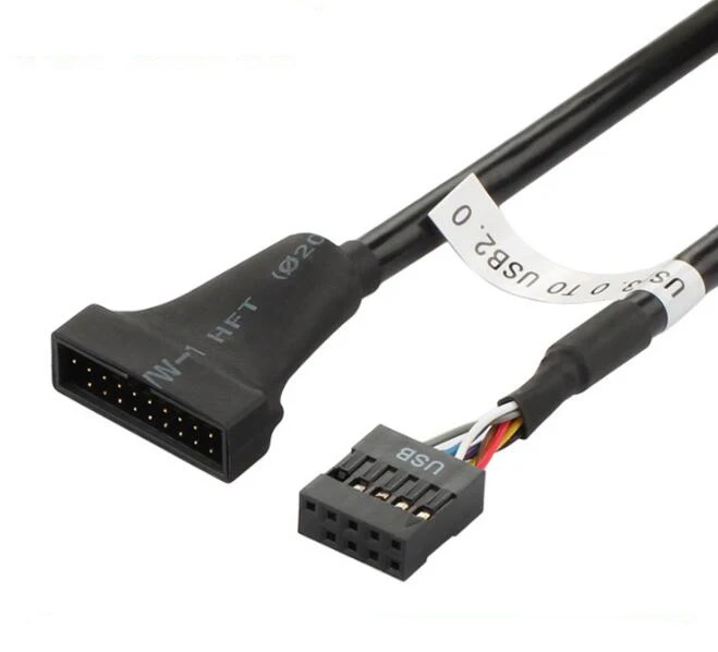USB 3.0 20 Pin male to Female USB 2.0 9 Pin Motherboard Male/Female Housing Adapter Cable, Black
USB 3.0 20 Pin male to Female USB 2.0 9 Pin Motherboard Male/Female Housing Adapter Cable, Black