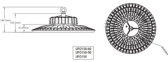 Best price High quality factory industrial warehouse smd Aluminum 150w ufo led high bay light zigbee - ANKUX.COM