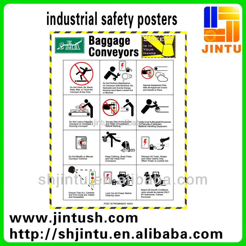 High Durable Custom Design Print Industrial Safety Posters/Stickers