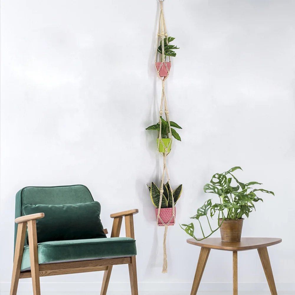 3 Tier Macrame Plant Hanger Handmade Double Indoor Hanging Planter Pot Holder Modern Boho Home Decor 1 PCS Ceiling Hook, 1 color
3 Tier Macrame Plant Hanger Handmade Double Indoor Hanging Planter Pot Holder Modern Boho Home Decor 1 PCS Ceiling Hook, 1 color