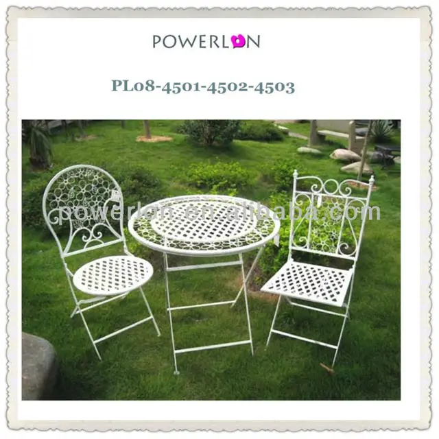 Classical Vintage Wrought Irons Outdoor Decorative Antique White Metal Cheap Dining Room Sets