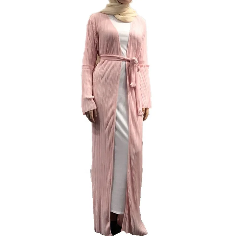 Open front abaya cardigan design popular abaya pleated dress islamic clothing, Green;dark purple;navy blue;black;pink;gray;beige
Open front abaya cardigan design popular abaya pleated dress islamic clothing, Green;dark purple;navy blue;black;pink;gray;beige