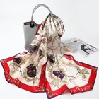 2019 Real Genuine Silk Chiffon Long Scarf Printed Floral Wrap Multicolor Classic Pattern Stole