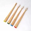 New round circular cone can stand bamboo toothbrush for environmental with bottom painting for water repelling