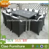 Foshan large style rattan furniture outside dining set for sale