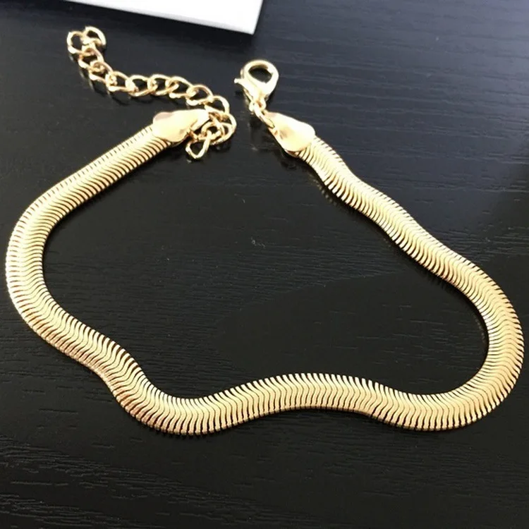 Hot selling new summer beach jewelry metal chain fish scale anklet snake bone chain bracelet