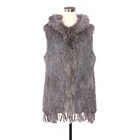 2019 New style hooded four-color rabbit fur vest with raccoon fur decoration women winter real fur vest