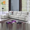 new arrival modern couch living room furniture white genuine leather corner recliner sofa set