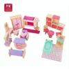 Deep blue mini bathroom miniature furniture wooden furniture toy for doll house