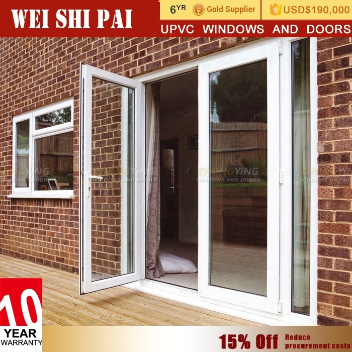 White Upvc Mosquito Net Folding Patio Doors Pvc Folding Door