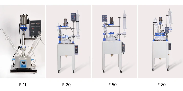Single Layer Double Lab Jacketed Glass Reactor Extraction