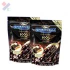 Matte black customized 500g coffee bean stand uppoly bag zipper