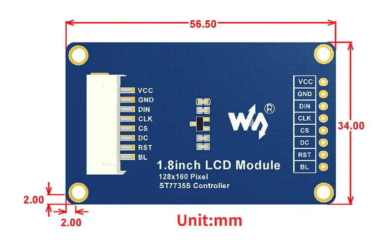 1.8inch-LCD-Module-size