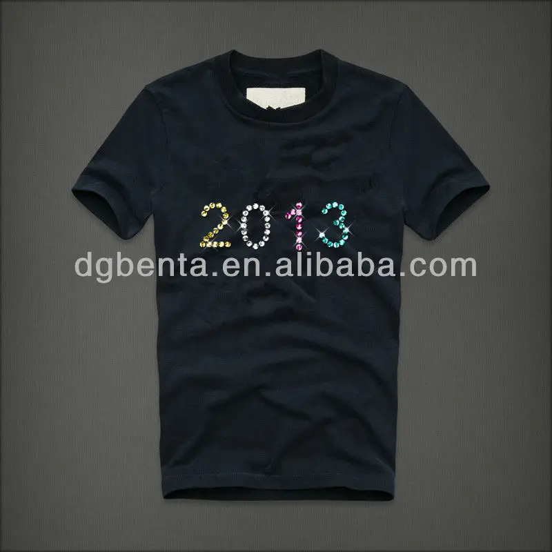 scoop heatsealed rhinestone t shirt new design cotton 1.00 t shirt for men 2015 fashion desinger t shirt