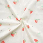 Soft touch strawberry baby blanket muslin cotton double 100 cotton fabric print for baby cloth