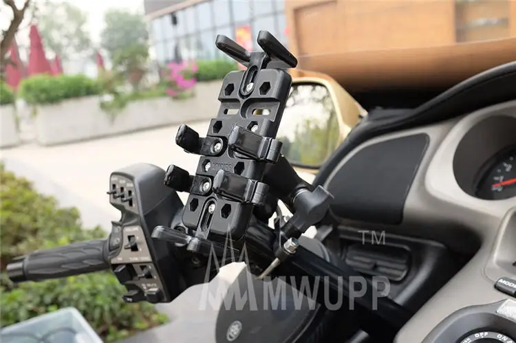 Bike Bicycle Motorcycle Car Universal Phone Holder With Secure Grip 360 Adjustable Ball Head Ram Mount