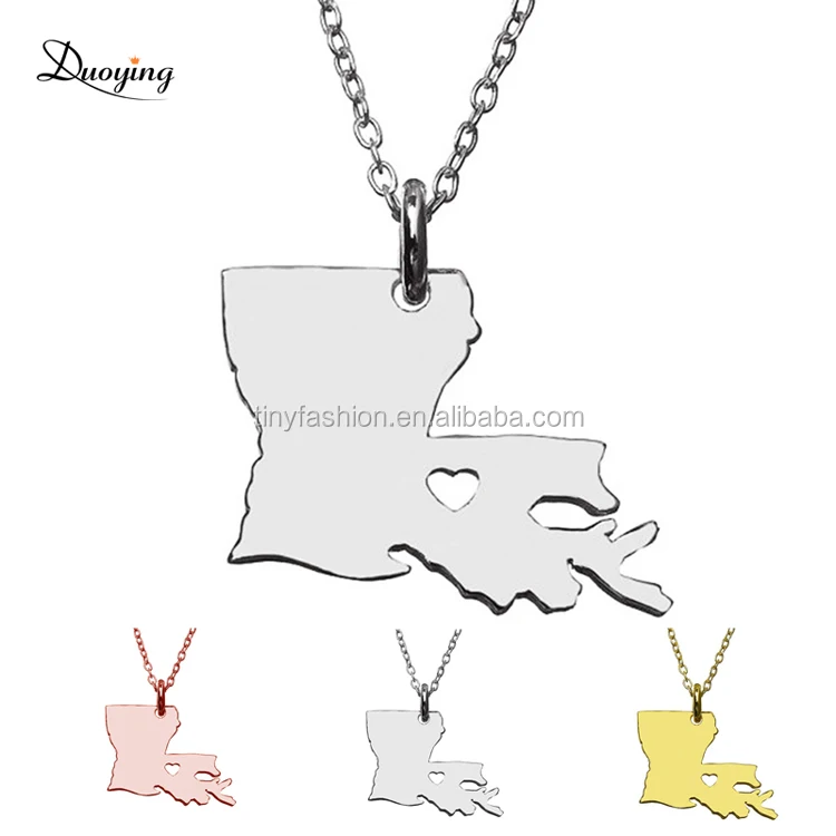 N014 Jewelry Factory Gold/Rose Gold/White Gold 1pc wholesale bulk Stainless Steel Necklace Louisiana State Custom Pendant
N014 Jewelry Factory Gold/Rose Gold/White Gold 1pc wholesale bulk Stainless Steel Necklace Louisiana State Custom Pendant