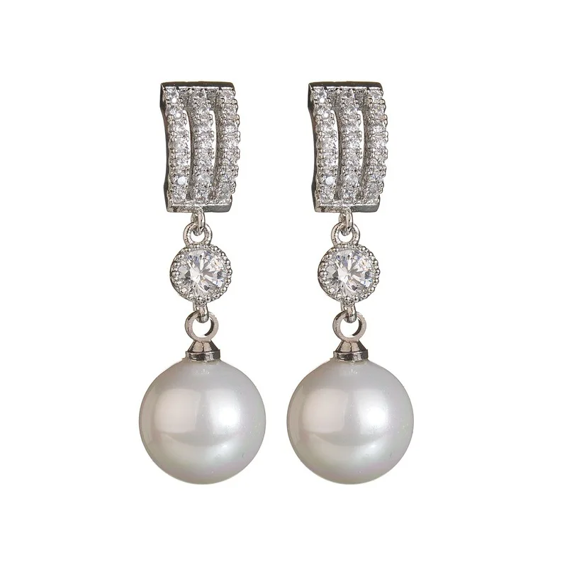 Brazilian Gold Jewelry Women's Pendant Pearl Earrings With Zircon Baroque Pearl Earring, White, gold
Brazilian Gold Jewelry Women's Pendant Pearl Earrings With Zircon Baroque Pearl Earring, White, gold