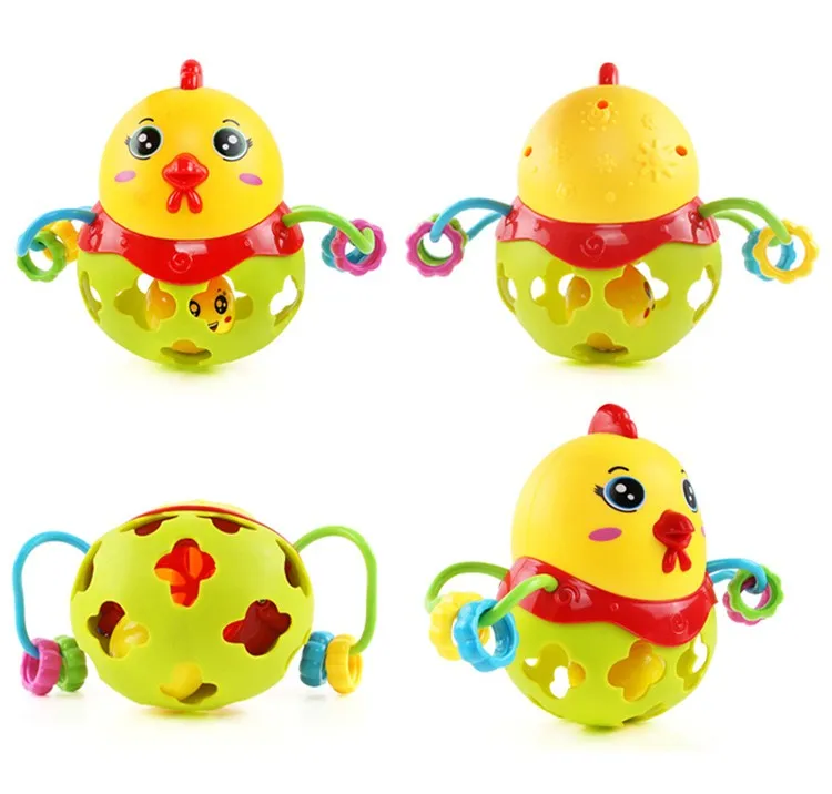 Cute cartoon chick soft plastic musical baby toy