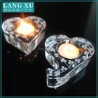 clear crystal glassware crystal heart shape tealight candle holder