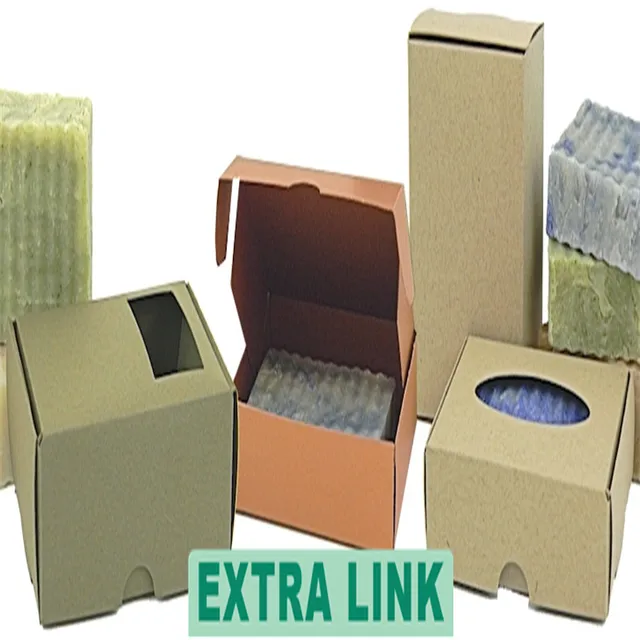 extra link custom kraft paper soap packaging box with clear