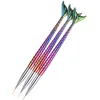 7/10/11mm Nail Art Mermaid French Liner Lines Stripes Brush Painting Drawing Pen Manicure Tool sets