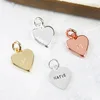 Custom Accessories Stainless Steel Jewelry Personalized Engravable Gold jewelry Blanks Tags Heart Charm Pendant For Necklace