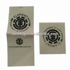 center folded screen printed canvas labels