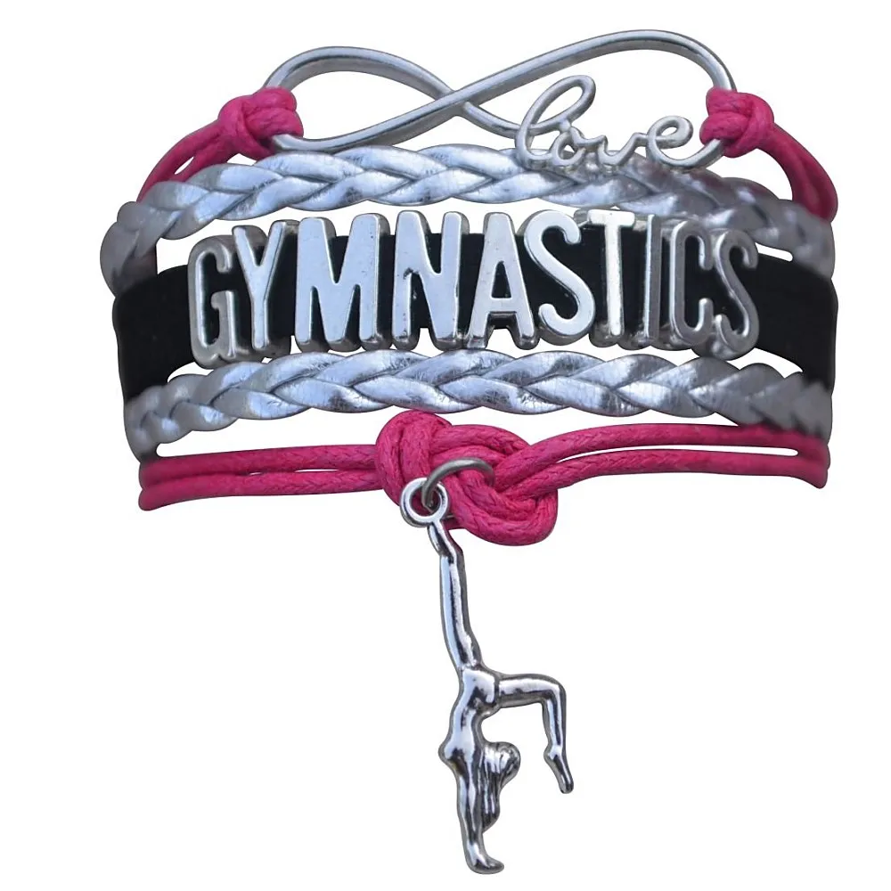 B1102392 Love gymnastics hand-knitted bracelet has antique silver gymnast charm pendant
B1102392 Love gymnastics hand-knitted bracelet has antique silver gymnast charm pendant