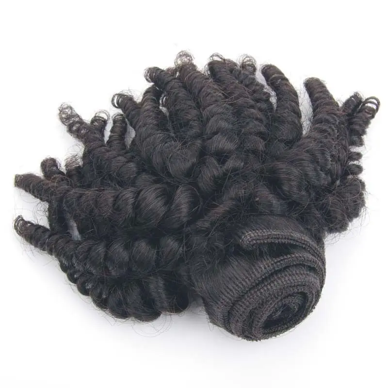 African american 7pcs black spiral curly virgin brazilian hair Clip in human hair extensions 100g/pack