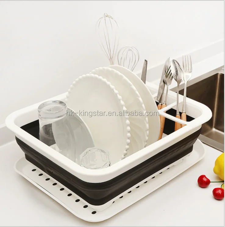 Kitchenware Tools Large Size Collapsible Dish Drying Rack Collapsible Colander