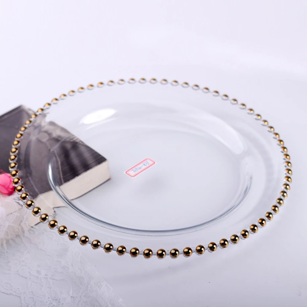 Cheap Sale Clear Bead Glass Plates,Transparent/Gold/Silver Charger Plates For Restaurant, Clear, gold,silver,black,every solid color
Cheap Sale Clear Bead Glass Plates,Transparent/Gold/Silver Charger Plates For Restaurant, Clear, gold,silver,black,every solid color