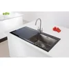 High Quality UK Tempered Glass Stainless Steel Kitchen Sink with Single Bowl