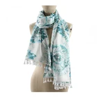 voile flower custom made printed polyester scarf shawls