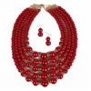 Wholesale custom 5-layer pearl women wedding necklace and earring sets