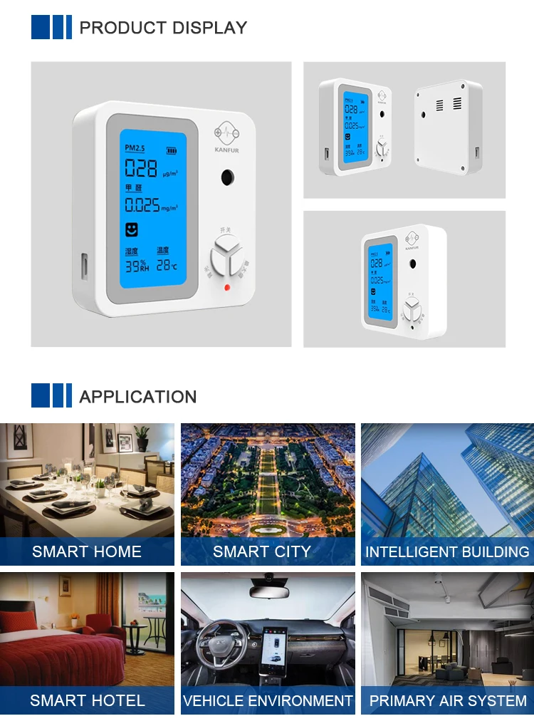 Price portable personal household temperature humidity PM2.5 leakage monitor home formaldehyde gas leak detector