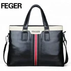 FEGER fashion male cheap genuine leather handbags sale