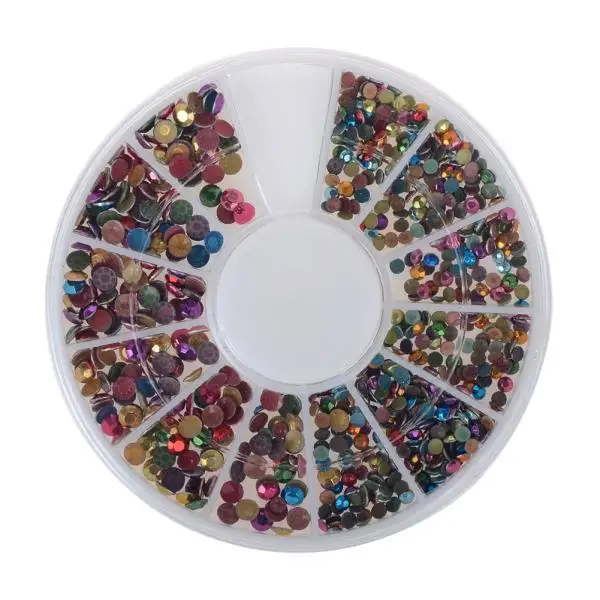 1Set 3D Glitter Gems Crystal Rhinestone Nail Art Tips Manicure DIY Decoration Diamond Nail Art Stickers Decals+Wheel Nail Tools