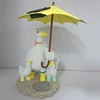 Outdoor Solar Decorative Lawn Lamp White Resin Duck Figurines