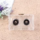 Clutch Bag Wholesale Retro Tape Shape Acrylic Clear Clutch Bag Handbag For Girls Cassette Player Shoulder Bag